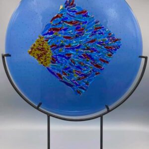 Igniting inspiration fused glass art piece by Sizzle Glass Studio of Eagle Idaho
