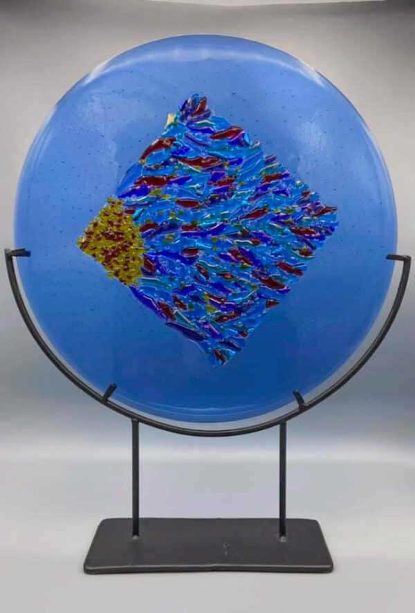 Igniting inspiration fused glass art piece by Sizzle Glass Studio of Eagle Idaho