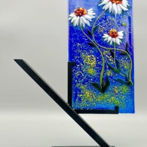 White Coneflowers on Caribbean Blue (Special Order)